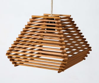 SCANDINAVIAN SCULPTURAL PINE PENDANT LIGHT