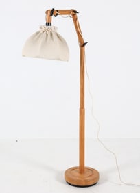 SWEDISH PINE ARTICULATED FLOOR LAMP C. 1970S