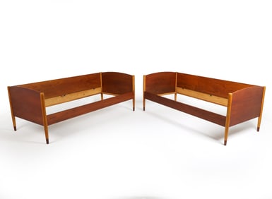 PAIR ATTR. BORGE MOGENSEN TEAK DAYBEDS C. 1960S