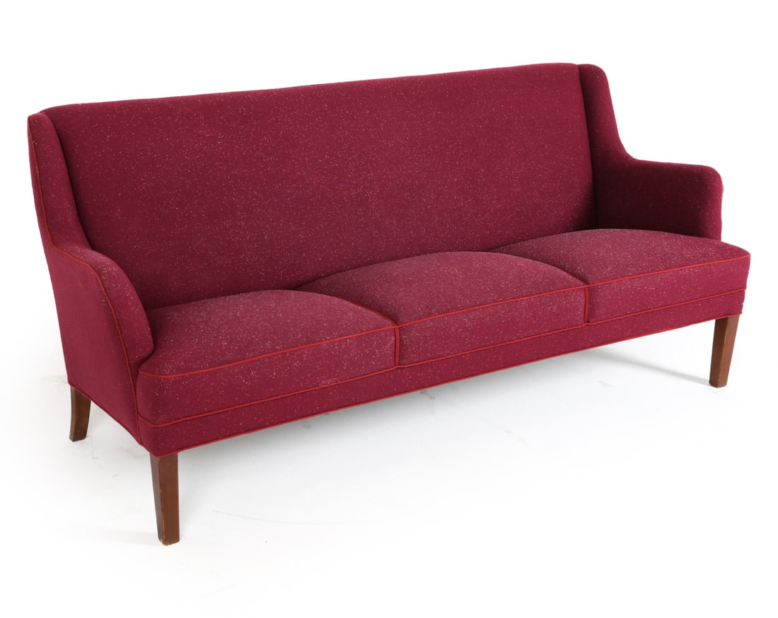 FRITZ HANSEN BEECH & WOOL SOFA C. 1950S (1 of 12)