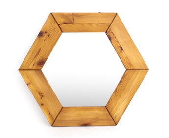 GLAS MASTER SWEDISH HEXAGON WALL MIRROR C. 1970S