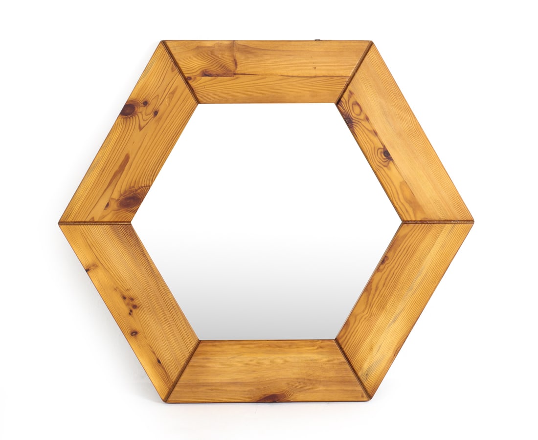 GLAS MASTER SWEDISH HEXAGON WALL MIRROR C. 1970S (1 of 16)
