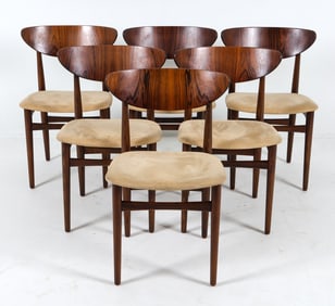 (6) H.P. HANSEN ROSEWOOD DANISH DINING CHAIRS