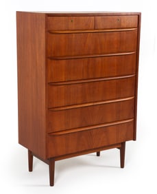 DANISH TEAK CHEST OF DRAWERS C. 1960S