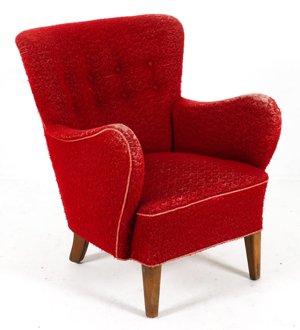 FRITZ HANSEN STYLE BEECH LOUNGE CHAIR C. 1940S (1 of 18)