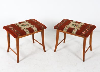 FRITS HENNINGSEN STYLE DANISH TEAK STOOLS C 1950S