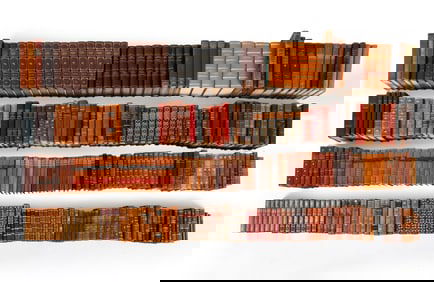 LARGE ANTIQUE DANISH LEATHER BOUND BOOK COLLECTION