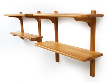 SCANDINAIVAN PINE WALL SHELVES C. 1970S