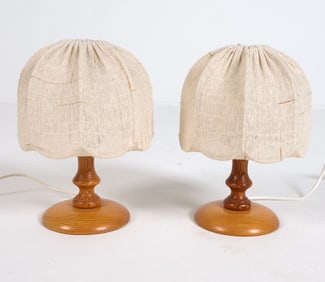 PAIR OF PAUL NEUHAUS PINE TABLE LAMPS C. 1970S