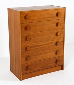 DANISH TEAK CHEST OF DRAWERS C. 1960S