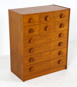 DANISH TEAK CHEST OF DRAWERS C. 1960S