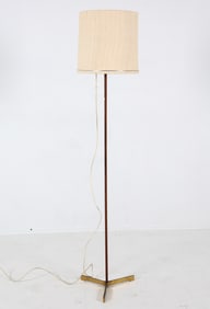 DANISH ROSEWOOD & BRASS FLOOR LAMP C. 1960S