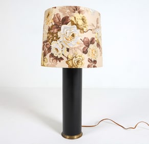 SCANDINAVIAN LEATHER TABLE LAMP C. 1970S