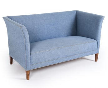FRITS HENNINGSEN STYLE DANISH WOOL LOVESEAT SOFA