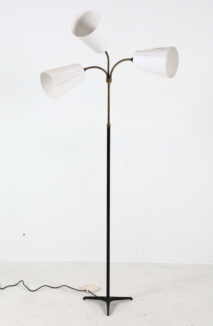 DANISH TRIPLE LIGHT FLOOR LAMP 1960S (1 of 13)
