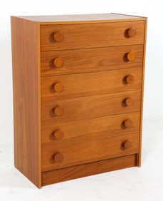 DANISH TEAK CHEST OF DRAWERS C. 1970S