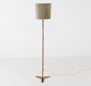 DANISH TEAK & BRASS FLOOR LAMP C. 1970S