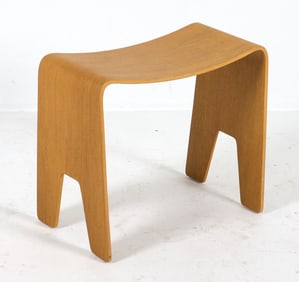 TOM KNAPP 'FLOW' OAK STOOL C. 1970S