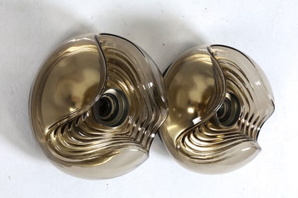 PAIR OF PEILL & PUTZLER 'WAVE' WALL SCONCES 1970S