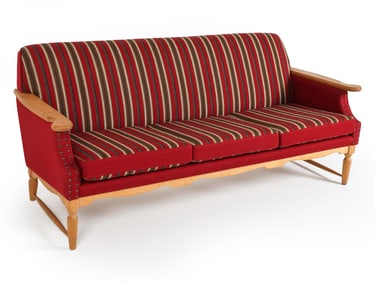 HENNING KJAERNULF STYLE DANISH OAK SOFA C. 1970S