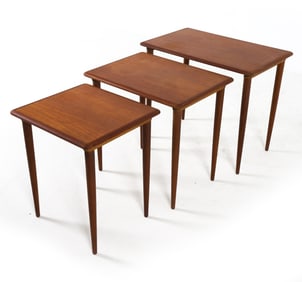 DANISH TEAK NESTING TABLES C. 1960S