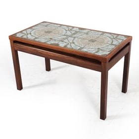 DANISH ROSEWOOD & CERAMIC TILE COFFEE TABLE 1960S