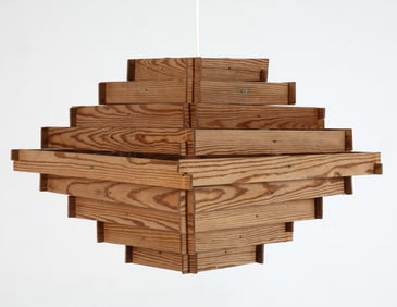 SCANDINAVIAN SCULPTURAL PINE PENDANT LIGHT
