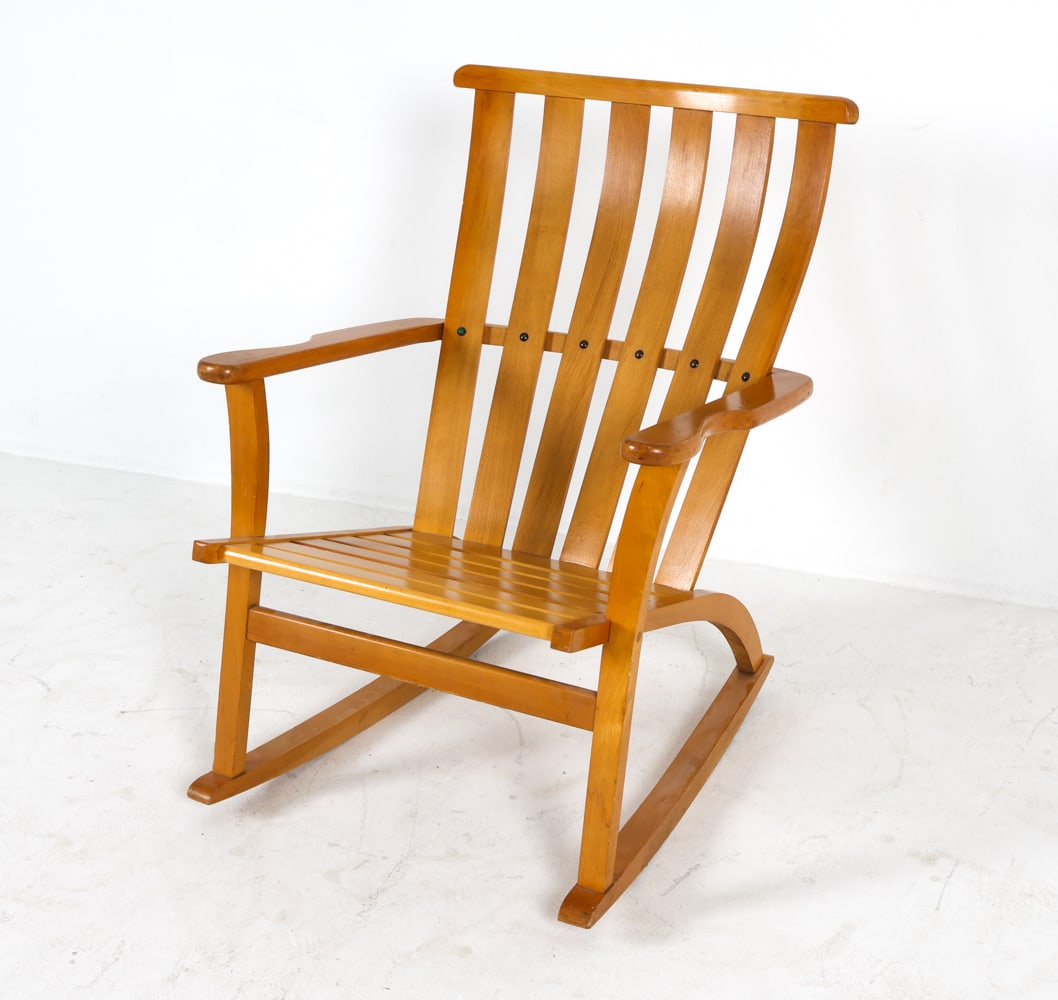 SCANDINAVIAN BEECH ROCKING CHAIR C. 1960S (1 of 17)