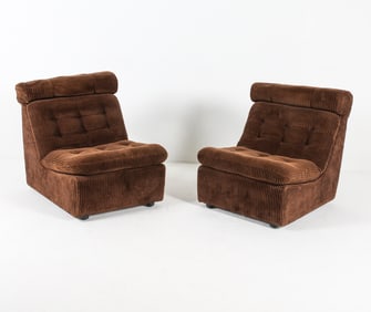 SCANDINAVIAN WOOL MODULAR LOUNGE CHAIRS C. 1960S