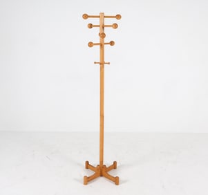 SCANDINAVIAN BEECH COAT RACK C. 1970S