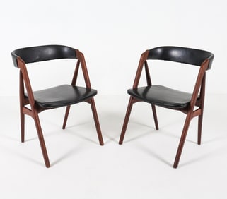 (2) THEODOR HARLEV FARSTRUP TEAK DINING CHAIRS