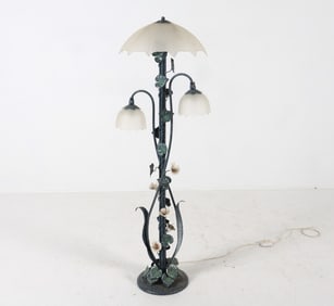 SCANDINAVIAN TOLE PAINTED FLOOR LAMP C. 1960S