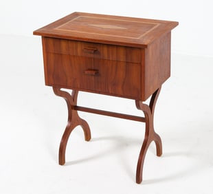 DANISH TEAK SEWING CHEST SIDE TABLE C. 1970S