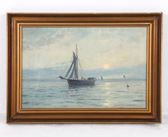 LAURITZ SORENSEN (1882?1968) SEASCAPE O/C