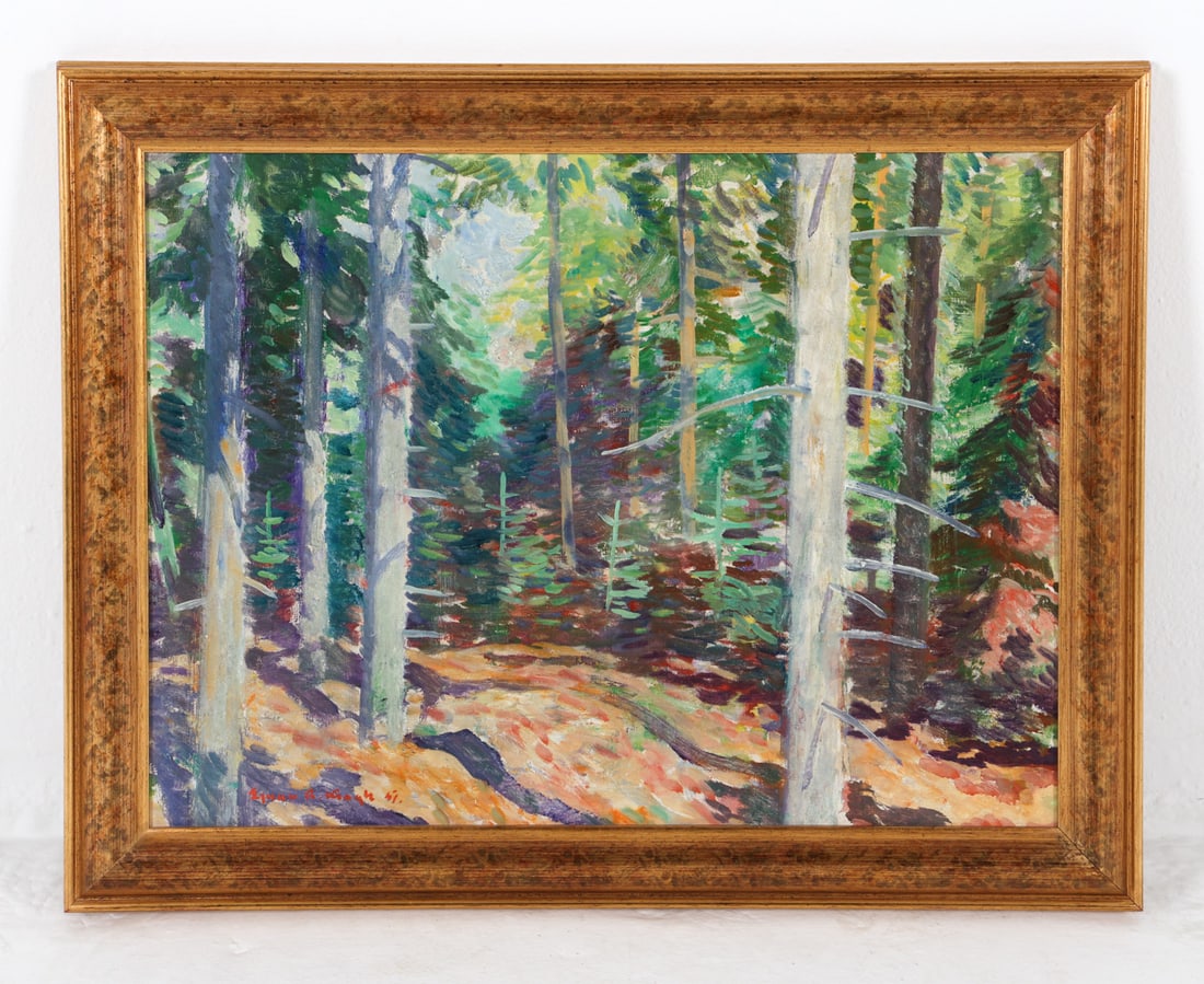 EJNAR R. KRAGH (1903-1981) FOREST LANDSCAPE O/B (1 of 7)