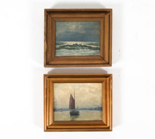 (2) SCANDINAVIAN SEASCAPE O/C PAINTINGS