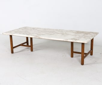 T.H. GIBBINGS FOR WIDDICOMB MARBLE COFFEE TABLE