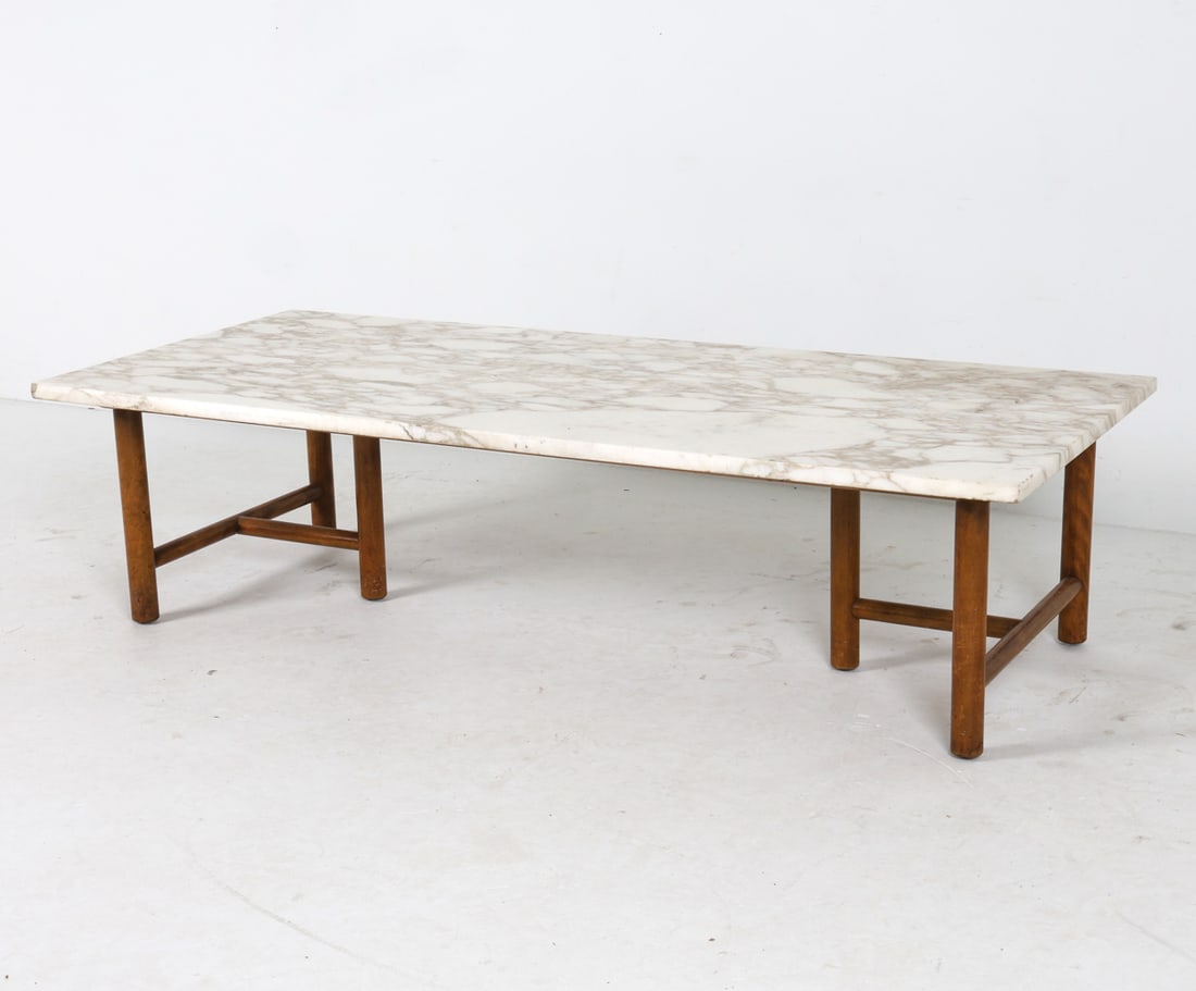 T.H. GIBBINGS FOR WIDDICOMB MARBLE COFFEE TABLE (1 of 15)