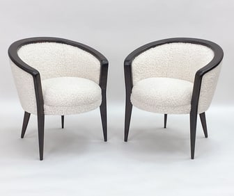 PAIR OF BESPOKE FRENCH BARREL-BACK CHAIRS