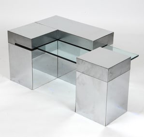PAUL EVANS STYLE CITYSCAPE FLOATING COCKTAIL TABLE