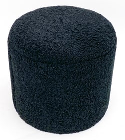 MODERN FAUX SHEARLING POUF OTTOMAN