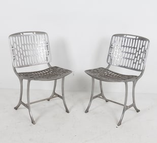 PAIR OF STRAWSER & SMITH ALUMINUM SIDE CHAIRS