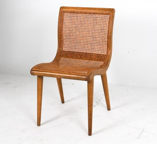 MID-CENTURY OAK & CANE SIDE CHAIR
