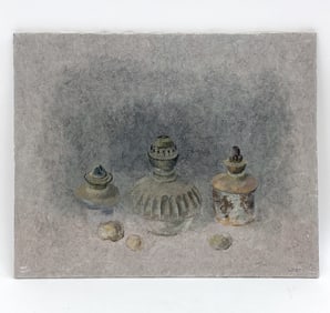 LEV MESHBERG (1933-2007) MODERNIST STILL LIFE O/C