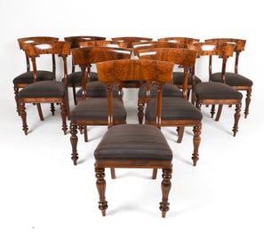 (12) REGENCY STYLE MAHOGANY DINING CHAIRS