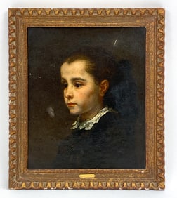 THOMAS COUTURE (1815-1879) PORTRAIT OF YOUNG GIRL