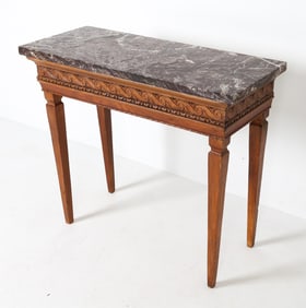 ANTIQUE LOUIS XVI STYLE MARBLE CONSOLE TABLE