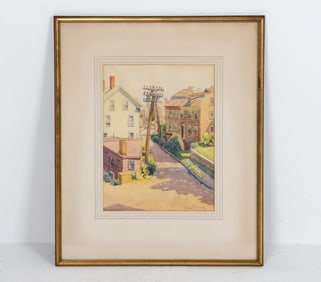 LAURA TAUSSIG WATERCOLOR STREET SCENE