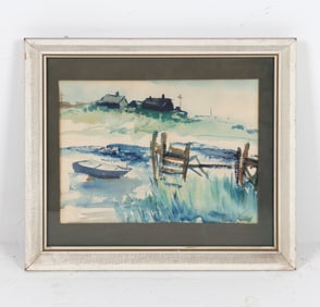 WATERCOLOR SHORELINE PAINTING