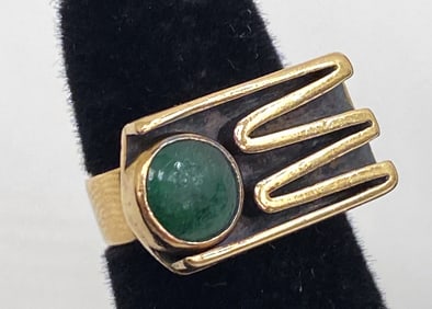 JULES BRENNER 14K GOLD & SEMI-PRECIOUS STONE RING
